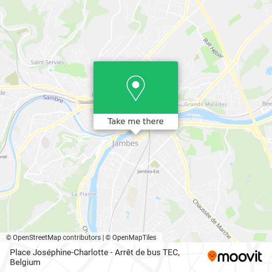 Place Joséphine-Charlotte - Arrêt de bus TEC map