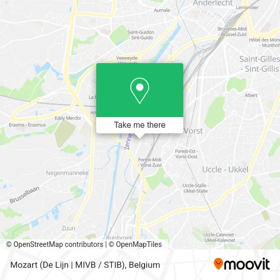 Mozart (De Lijn | MIVB / STIB) map