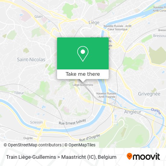 Train Liège-Guillemins > Maastricht (IC) map