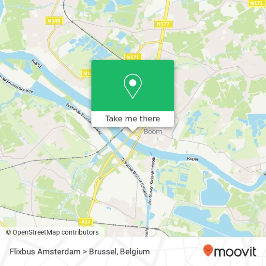 Flixbus Amsterdam > Brussel plan
