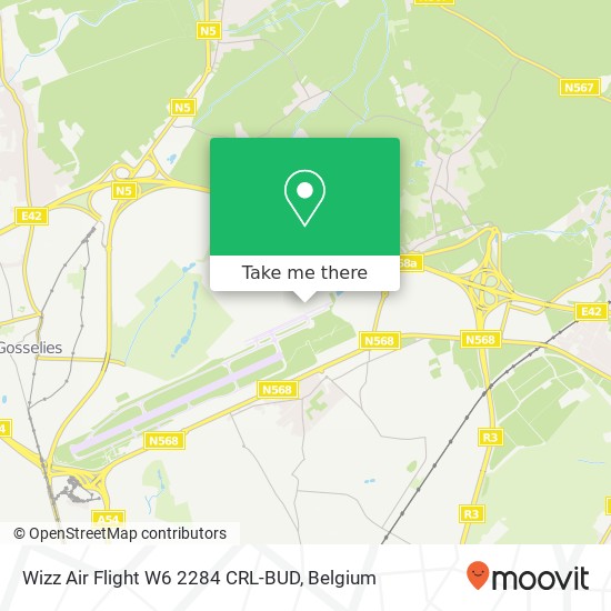 Wizz Air Flight W6 2284 CRL-BUD map