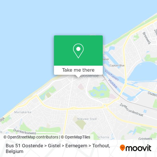 Bus 51 Oostende > Gistel > Eernegem > Torhout plan