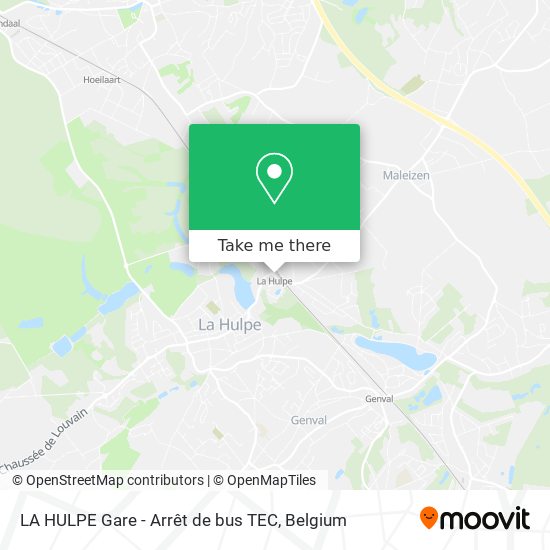 LA HULPE Gare - Arrêt de bus TEC map