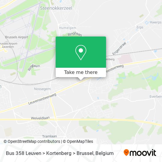 Bus 358 Leuven > Kortenberg > Brussel plan