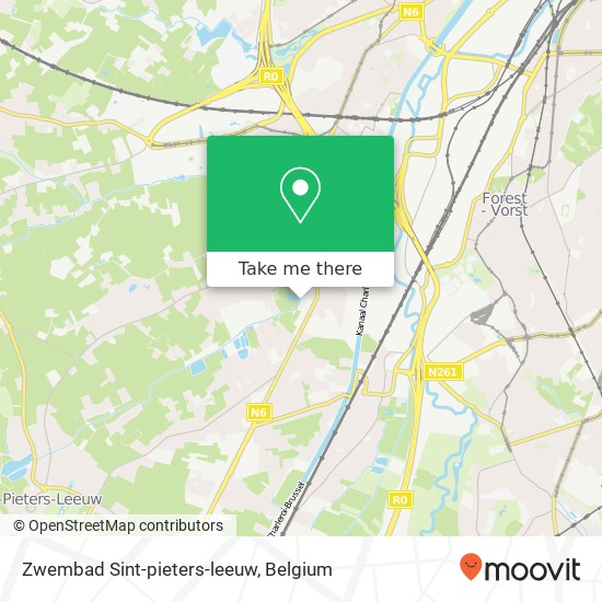 Zwembad Sint-pieters-leeuw map