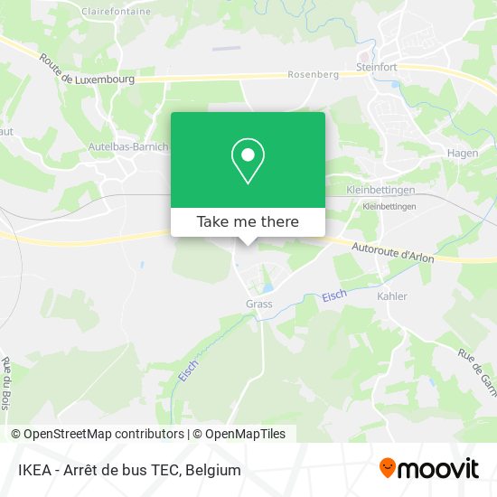 IKEA - Arrêt de bus TEC map