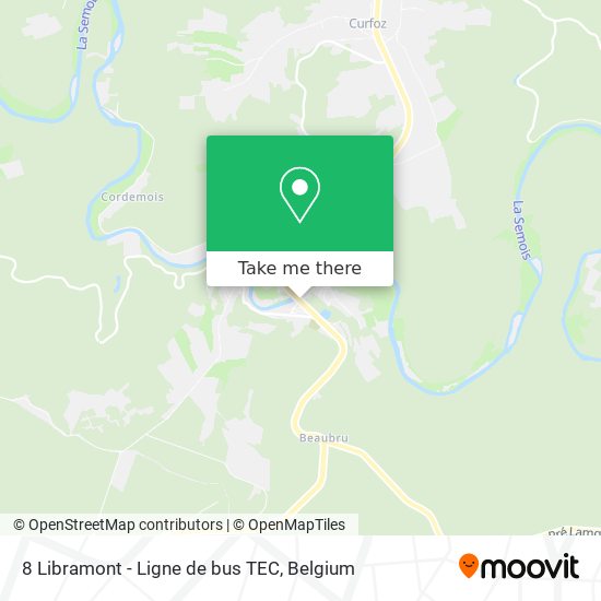 8 Libramont - Ligne de bus TEC map