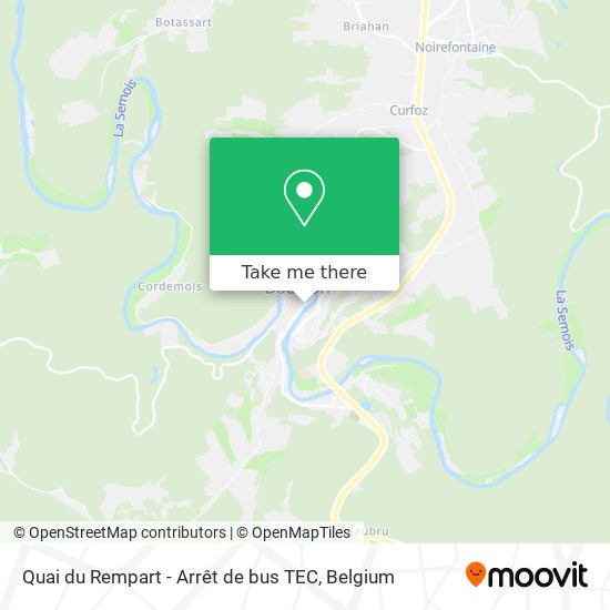 Quai du Rempart - Arrêt de bus TEC plan