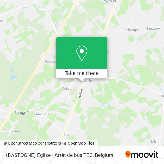 (BASTOGNE) Eglise - Arrêt de bus TEC map