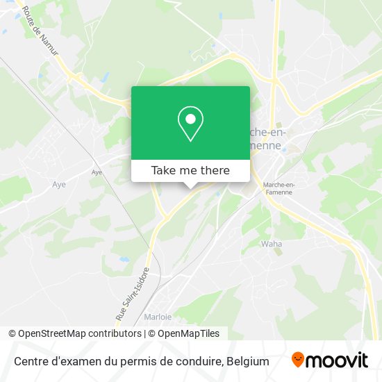 Centre d'examen du permis de conduire map