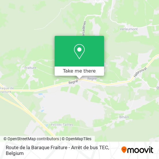 Route de la Baraque Fraiture - Arrêt de bus TEC plan