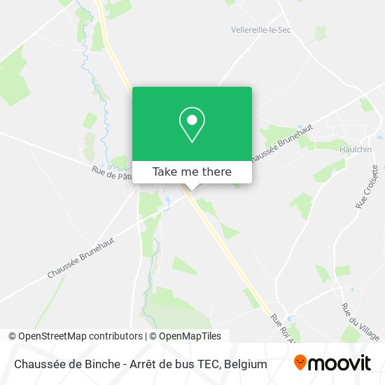 Chaussée de Binche - Arrêt de bus TEC plan