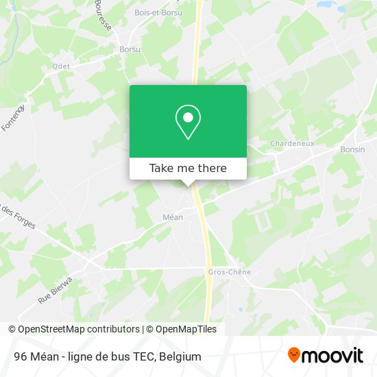 96 Méan - ligne de bus TEC map