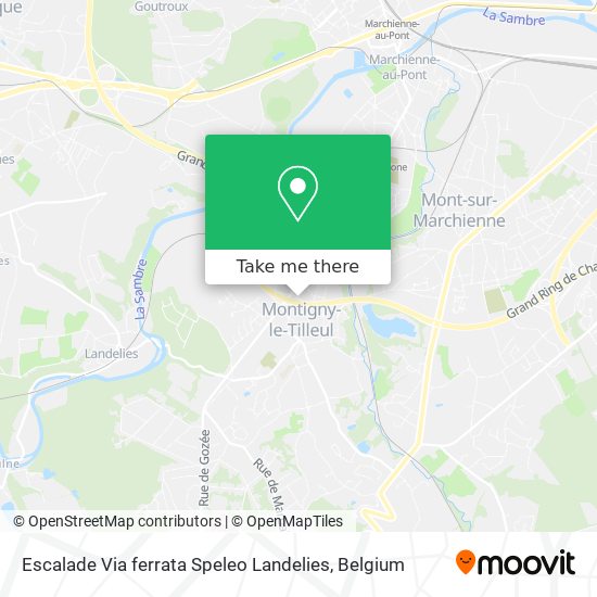 Escalade Via ferrata Speleo Landelies map