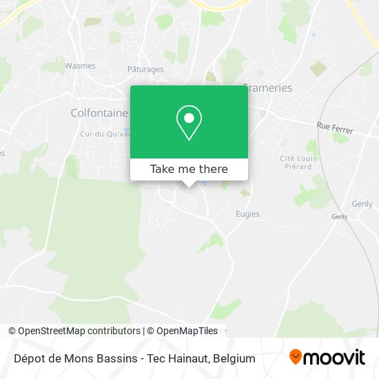 Dépot de Mons Bassins - Tec Hainaut map