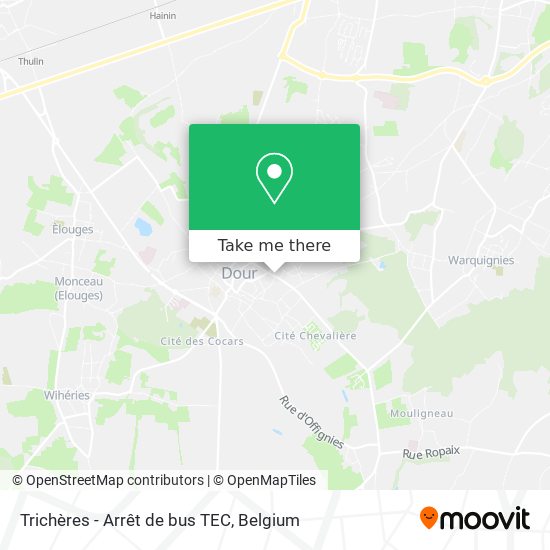 Trichères - Arrêt de bus TEC map