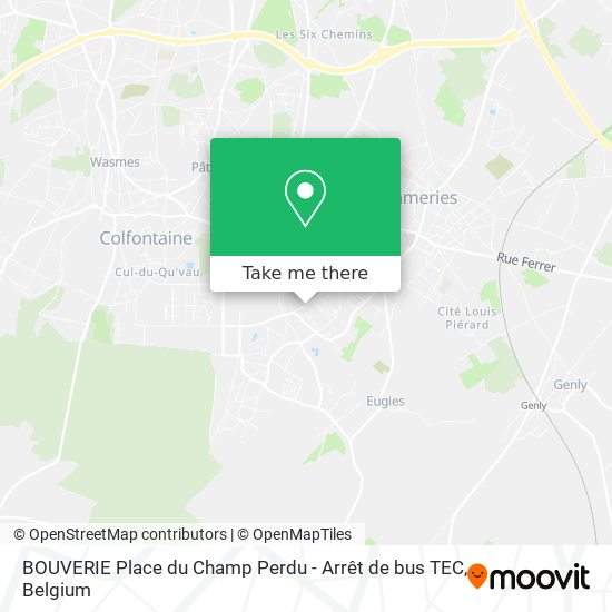 BOUVERIE Place du Champ Perdu - Arrêt de bus TEC plan