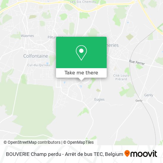 BOUVERIE Champ perdu - Arrêt de bus TEC map