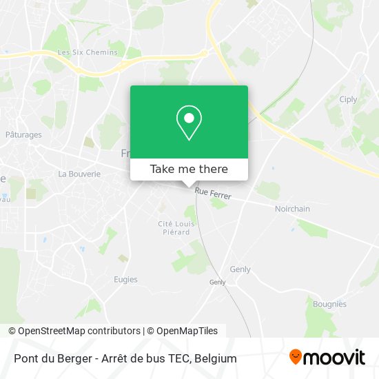 Pont du Berger - Arrêt de bus TEC plan