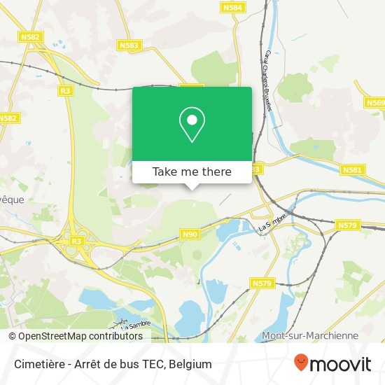 Cimetière - Arrêt de bus TEC map