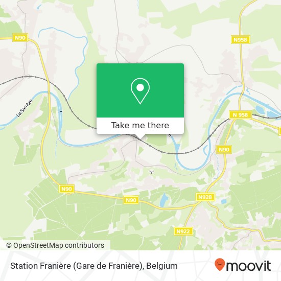 Station Franière (Gare de Franière) map