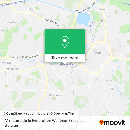 Ministere de la Federation Wallonie-Bruxelles. map