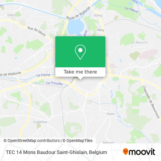 TEC 14 Mons Baudour Saint-Ghislain map