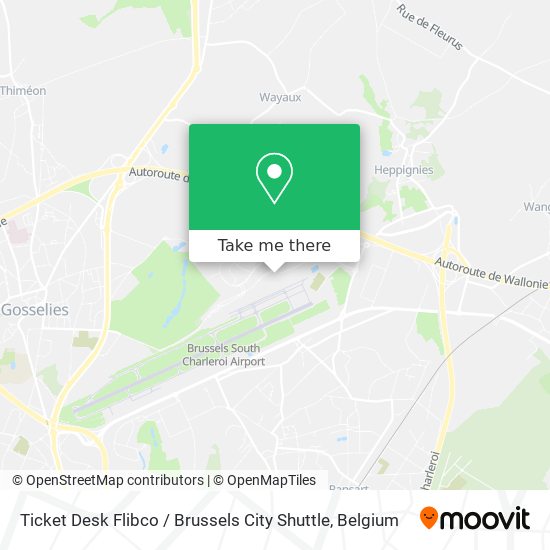 Ticket Desk Flibco / Brussels City Shuttle map