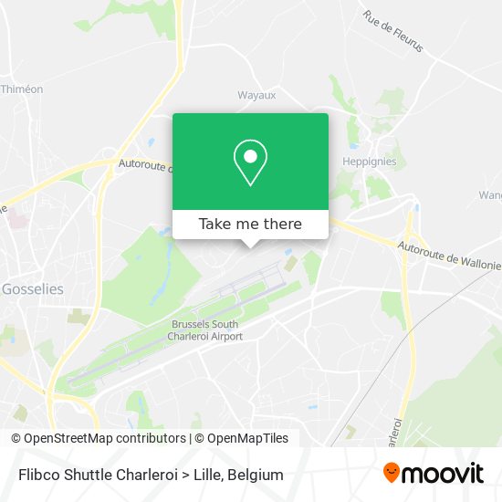 Flibco Shuttle Charleroi > Lille map