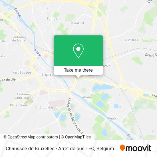 Chaussée de Bruxelles - Arrêt de bus TEC map