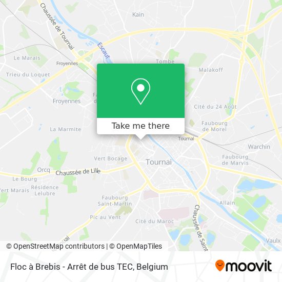 Floc à Brebis - Arrêt de bus TEC plan