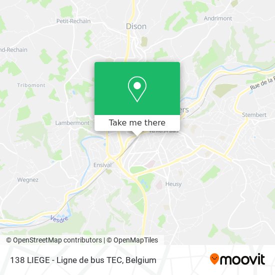 138 LIEGE - Ligne de bus TEC map