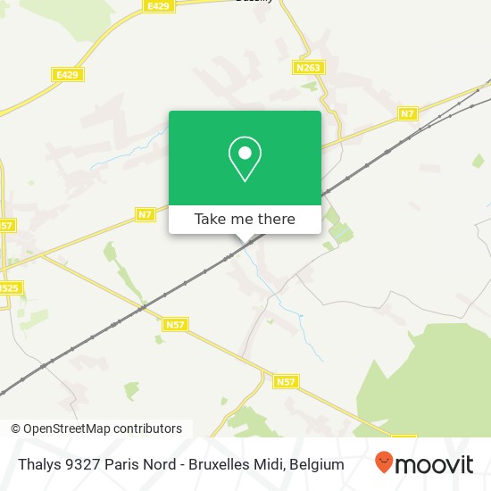 Thalys 9327 Paris Nord - Bruxelles Midi plan