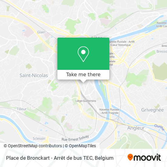 Place de Bronckart - Arrêt de bus TEC map