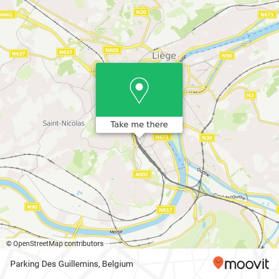 Parking Des Guillemins map