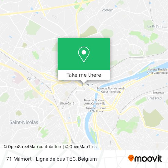 71 Milmort - Ligne de bus TEC map