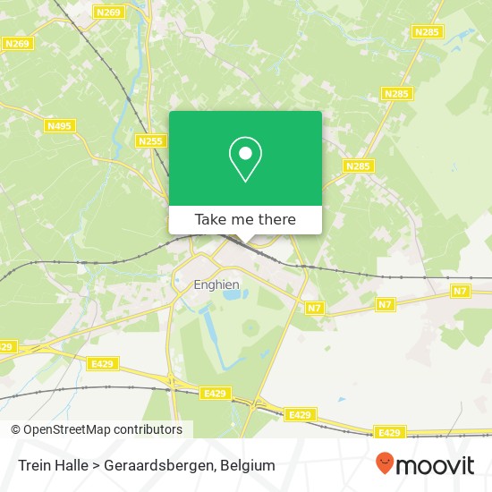 Trein Halle > Geraardsbergen map