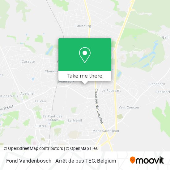 Fond Vandenbosch - Arrêt de bus TEC map