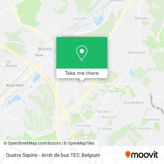 Quatre Sapins - Arrêt de bus TEC map