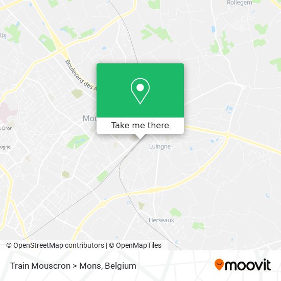 Train Mouscron > Mons map