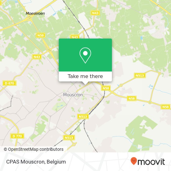 CPAS Mouscron map