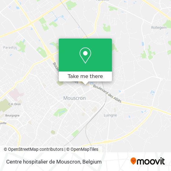 Centre hospitalier de Mouscron map