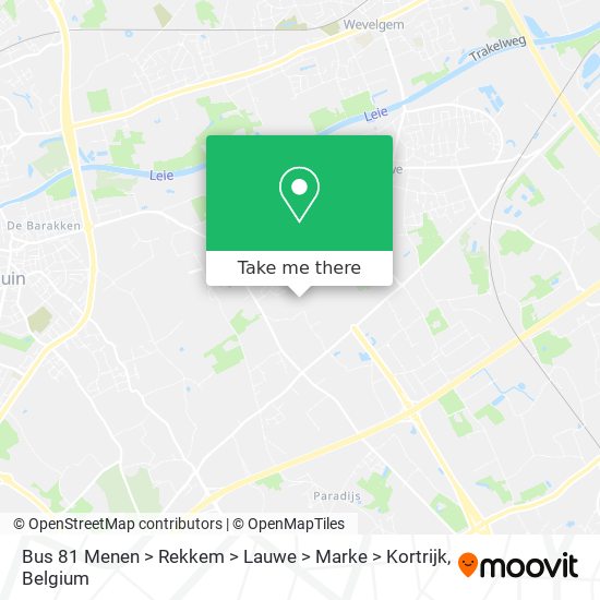 Bus 81 Menen > Rekkem > Lauwe > Marke > Kortrijk map