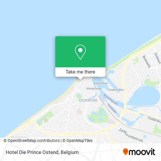 Hotel Die Prince Ostend map