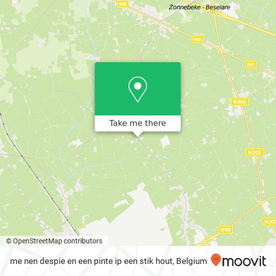 me nen despie en een pinte ip een stik hout map