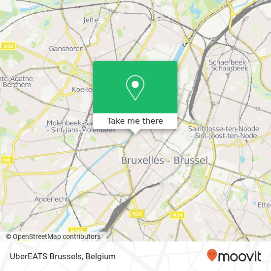 UberEATS Brussels map