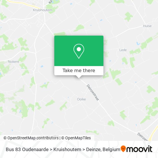 Bus 83 Oudenaarde > Kruishoutem > Deinze map