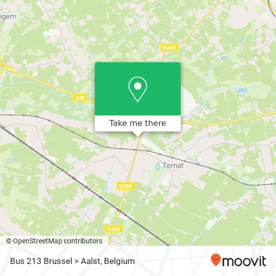 Bus 213 Brussel > Aalst map