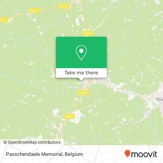 Passchendaele Memorial map