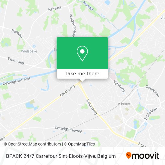 BPACK 24 / 7 Carrefour Sint-Eloois-Vijve map